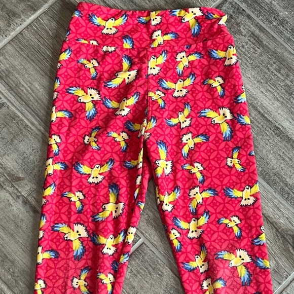 Patterned Leggings Parrot Print Bright Pink Casual Comfy Softcore Size XS - Picture 1 of 6